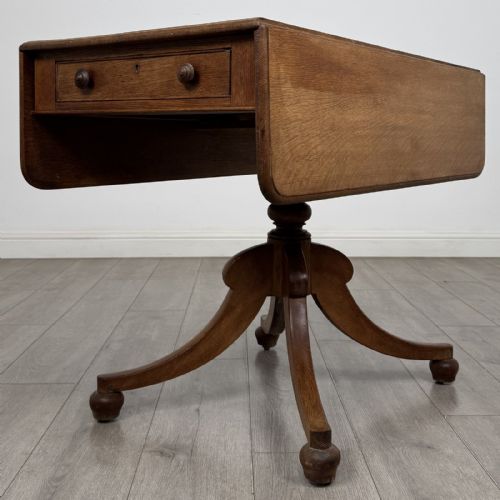 Antique 19th Century Oak Pembroke Table | Sabre Legs