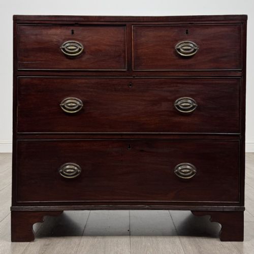 Antique Small Georgian Mahogany Chest of Drawers | Bracket Feet