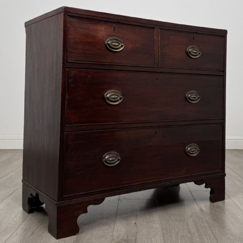 fig 7. Antique Small Georgian Mahogany Chest of Drawers | Bracket Feet