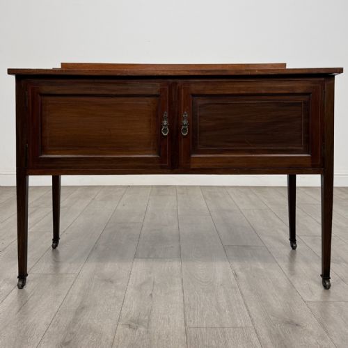 Antique Edwardian Inlaid Mahogany Side Cabinet | Tapered Legs