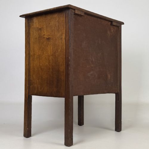 fig 4. Antique Early 20th Century Oak Side Cabinet | Brass Handles