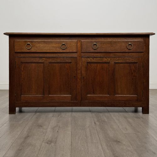Antique Early 20th Century Oak Sideboard | Brass Ring Pulls