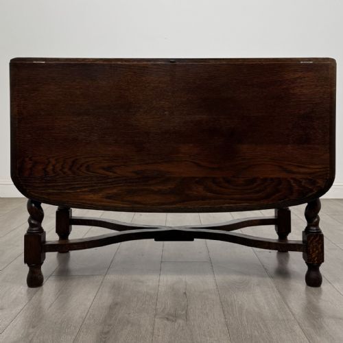 Antique 20th Century Oak Drop Leaf Dining Table | Barley Twist