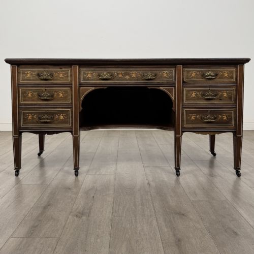 Antique Edwardian Inlaid Mahogany Sideboard | Foliate Marquetry