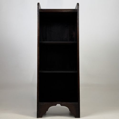 Antique Arts & Crafts Style Oak Open Bookcase | Gallery Top
