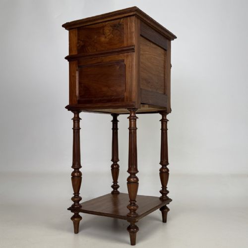 fig 3. Antique French Walnut Bedside Cabinet | Rouge Marble Top