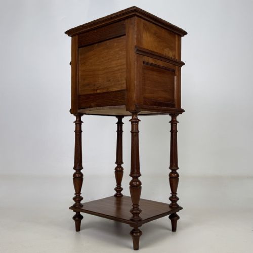 fig 5. Antique French Walnut Bedside Cabinet | Rouge Marble Top