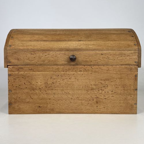 Antique Small 20th Century Oak Blanket Box | Dome Top Lid