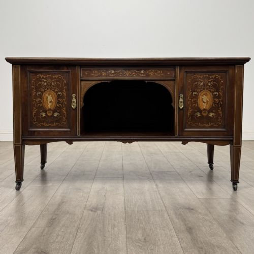 Antique Edwardian Inlaid Mahogany Sideboard | Cherub Marquetry