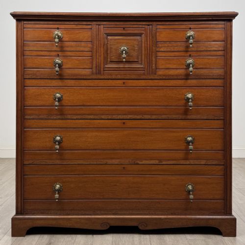 Antique Large Victorian Walnut Chest of Drawers | Hat Drawer