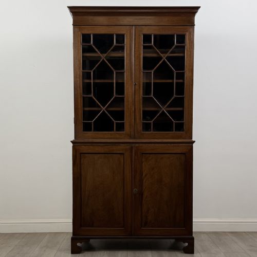 Antique Georgian Mahogany Glazed Bookcase | Astragal Glazing