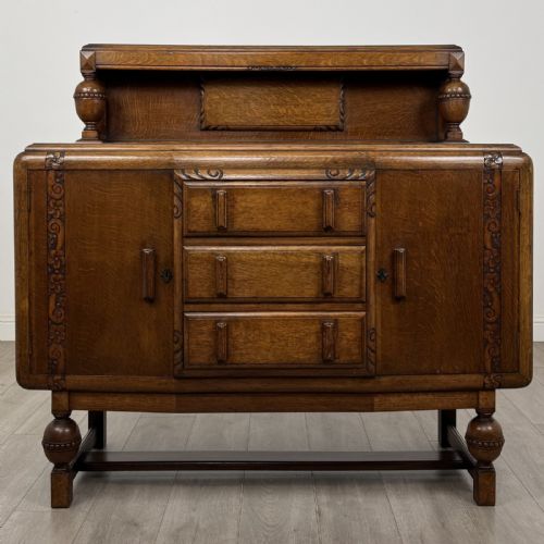 Antique Jacobean Style Oak Sideboard | Raised Gallery