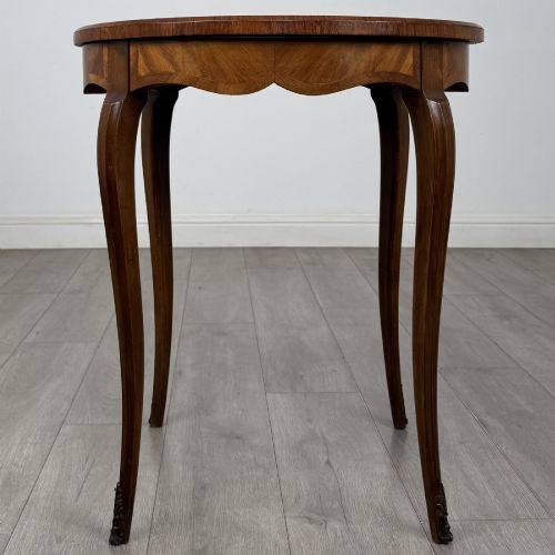 Antique French Louis XV Style Lamp Table | Floral Marquetry