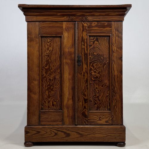 Antique Small Victorian Pitch Pine Cupboard | Panelled Doors