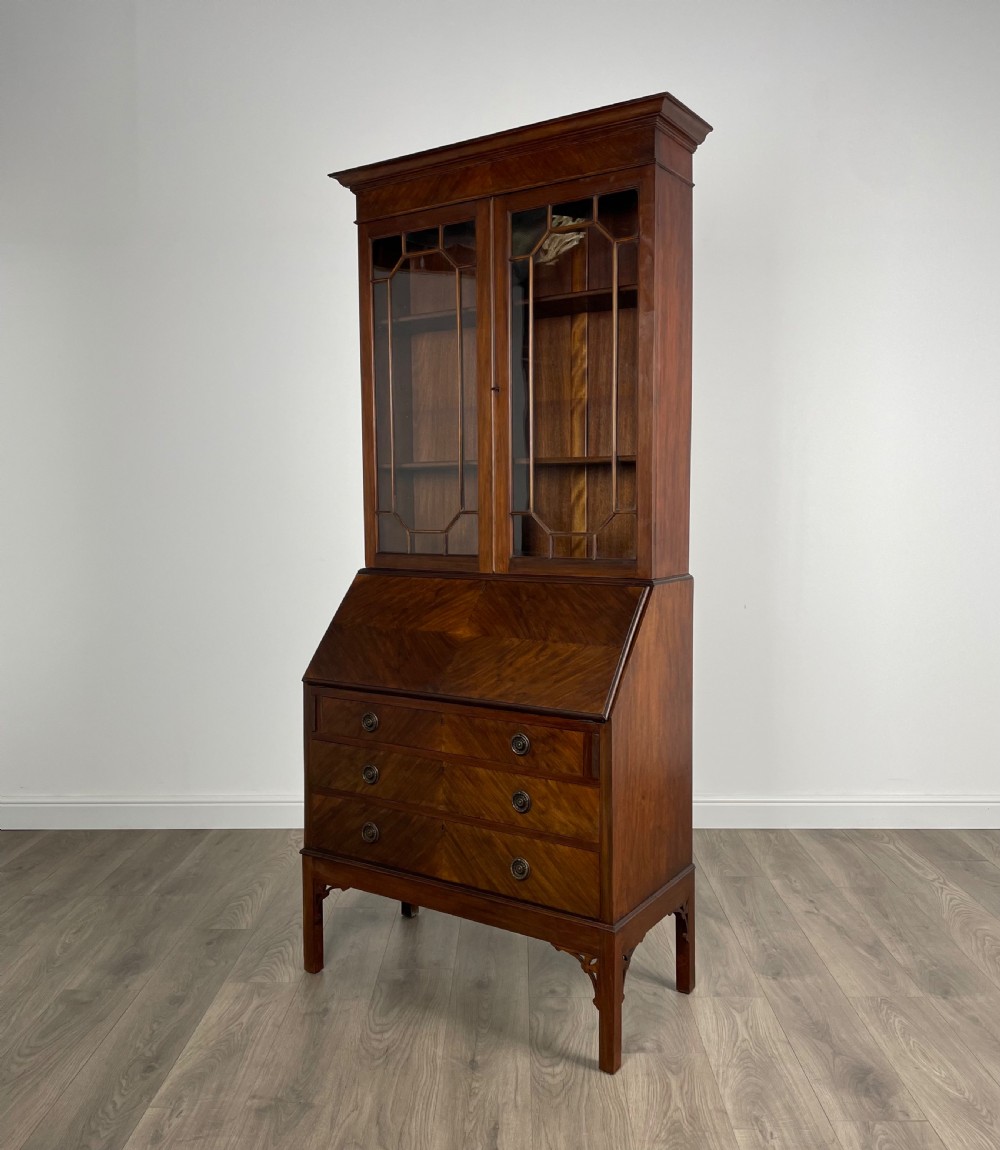 Antique Edwardian Bureau Bookcase In Walnut View IV