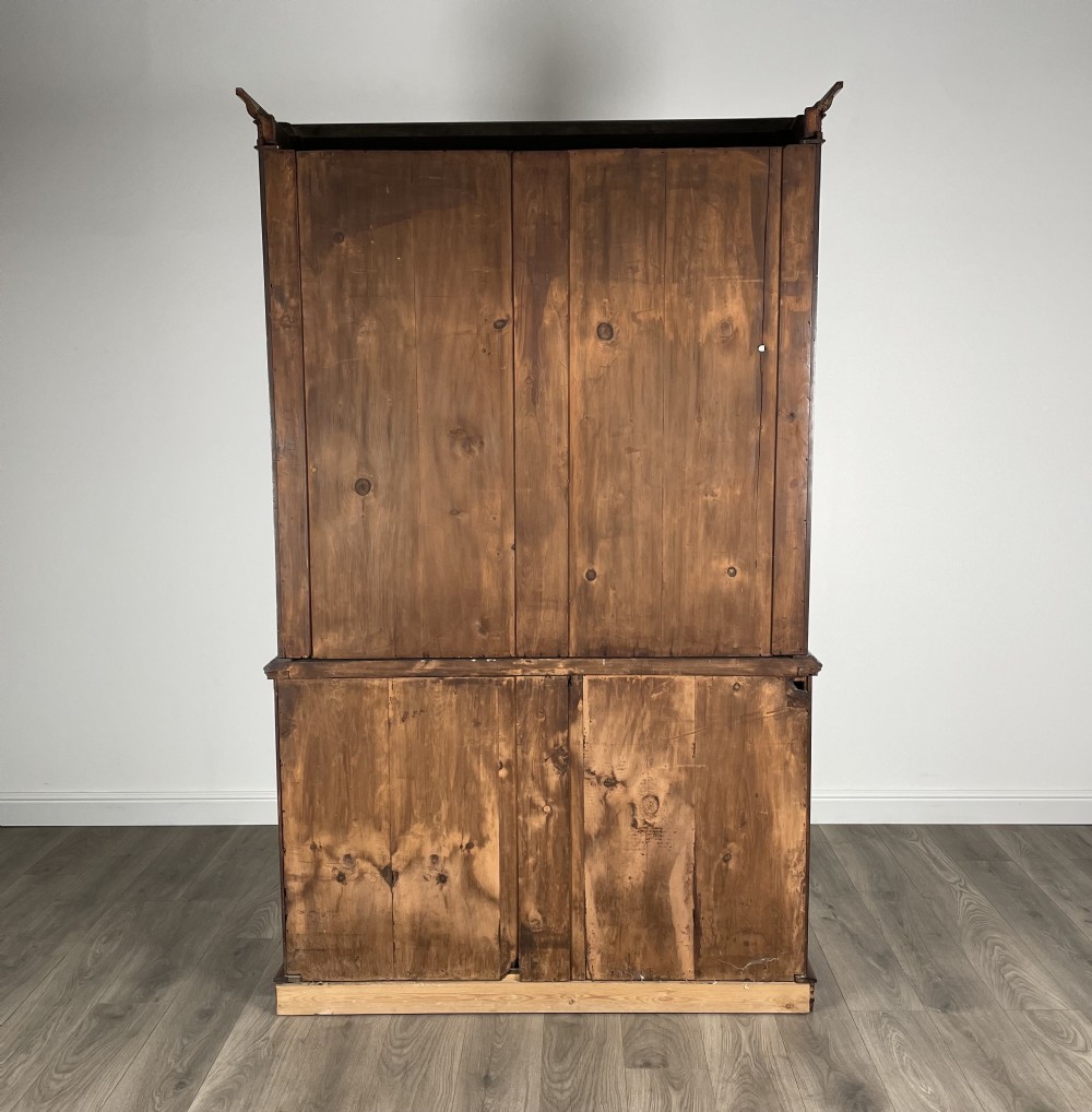 Antique 19th Century Bookcase On Cupboard In Mahogany View VI