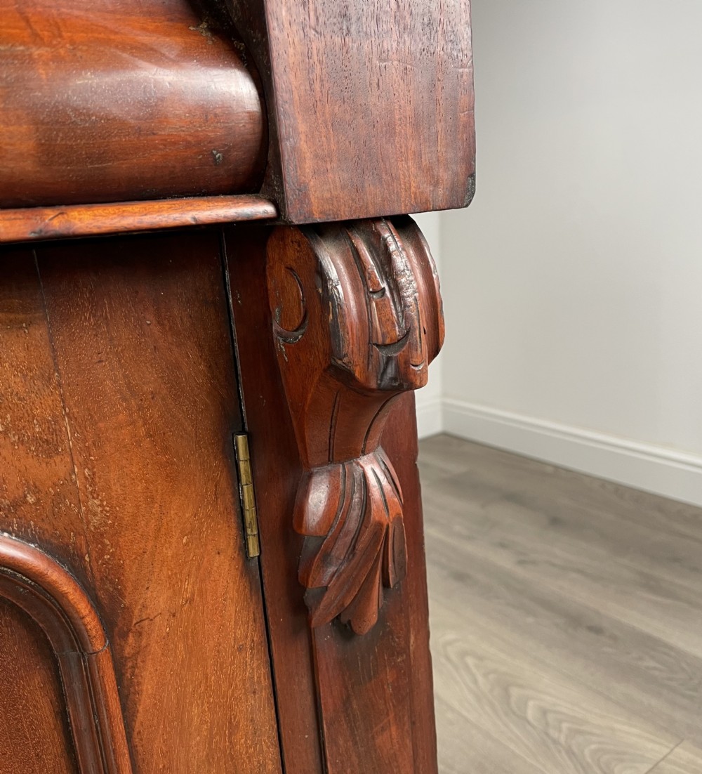 Antique 19th Century Bookcase On Cupboard In Mahogany View X