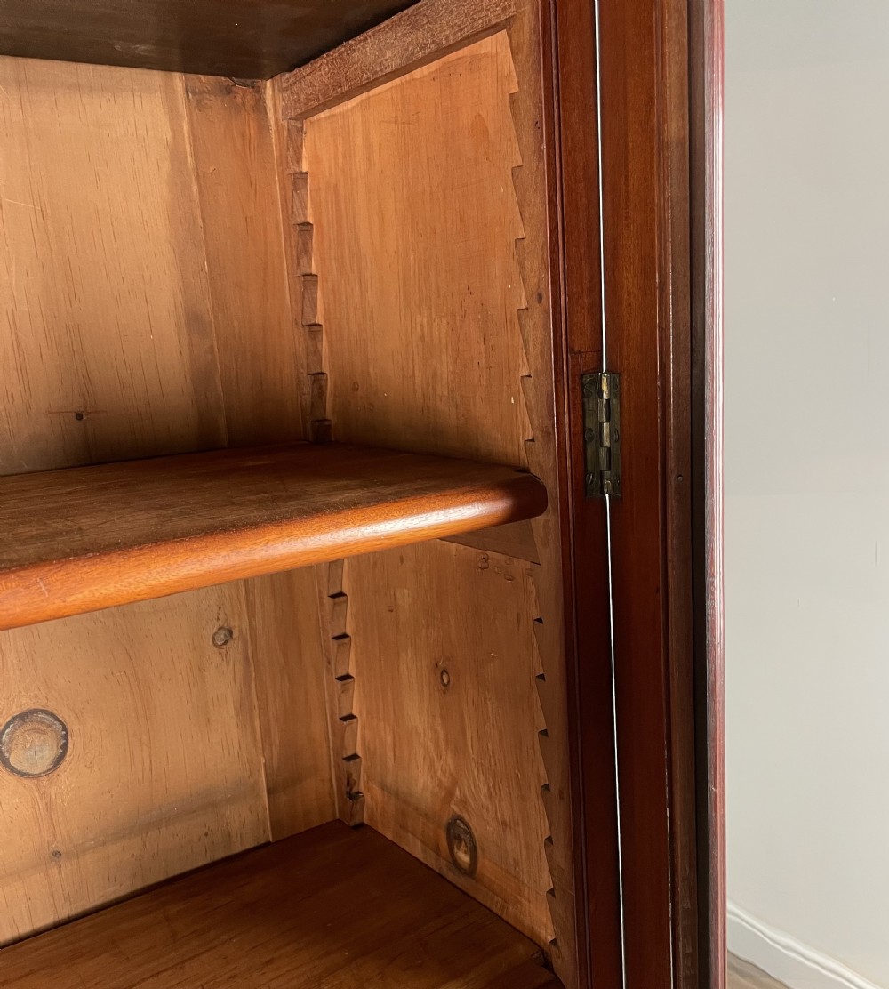Antique 19th Century Bookcase On Cupboard In Mahogany View XII