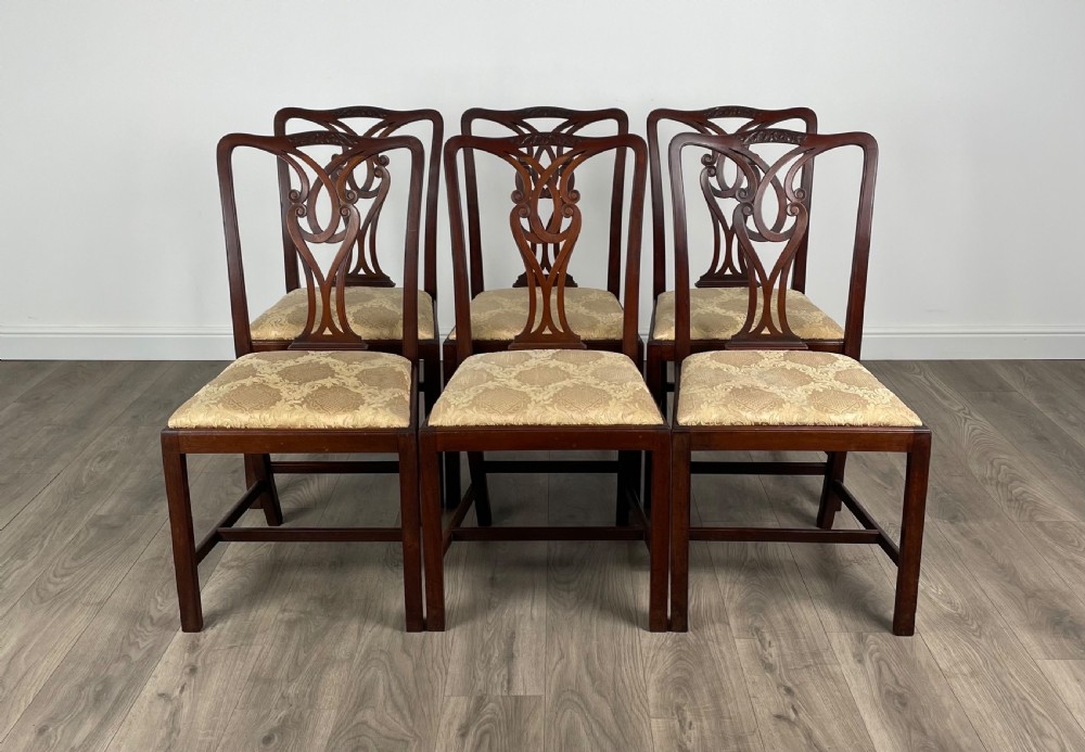 Antique 18th Century Set Of 6 Dining Chairs In Mahogany