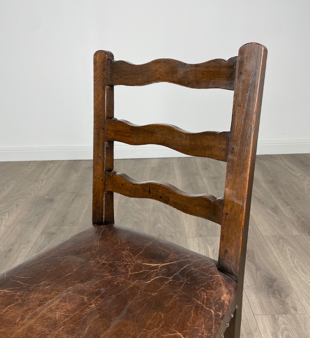 Antique Set Of 6 Edwardian Dining Chairs In Oak View III