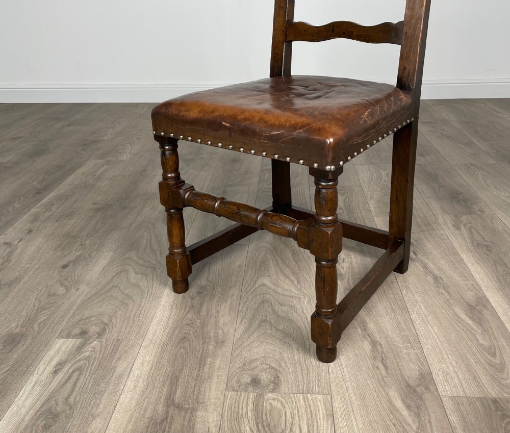 Antique Set Of 6 Edwardian Dining Chairs In Oak View IV