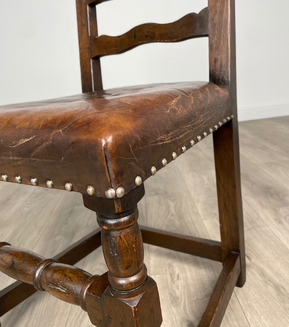 Antique Set Of 6 Edwardian Dining Chairs In Oak View V