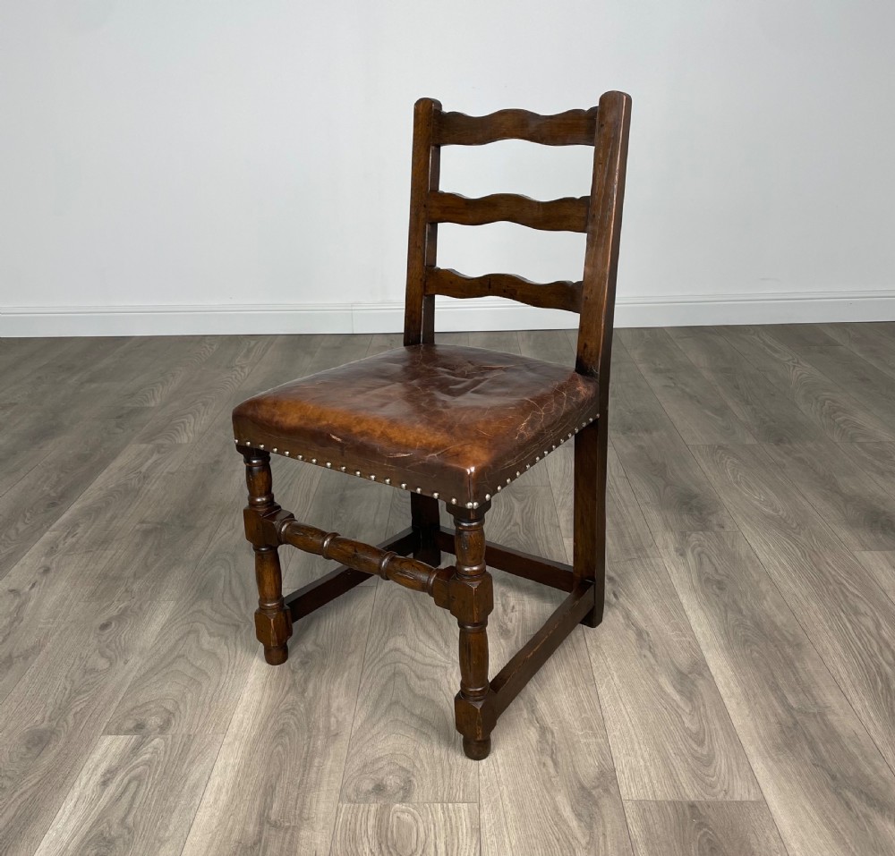 Antique Set Of 6 Edwardian Dining Chairs In Oak View VI