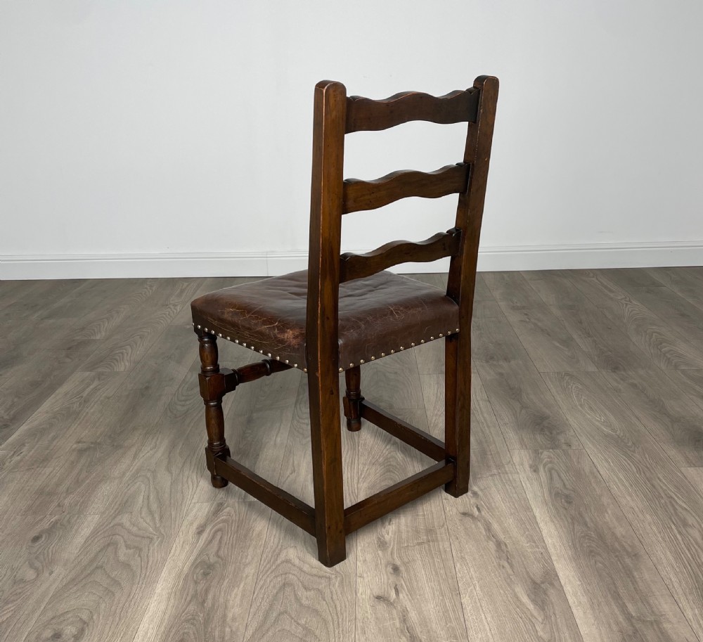 Antique Set Of 6 Edwardian Dining Chairs In Oak View XII