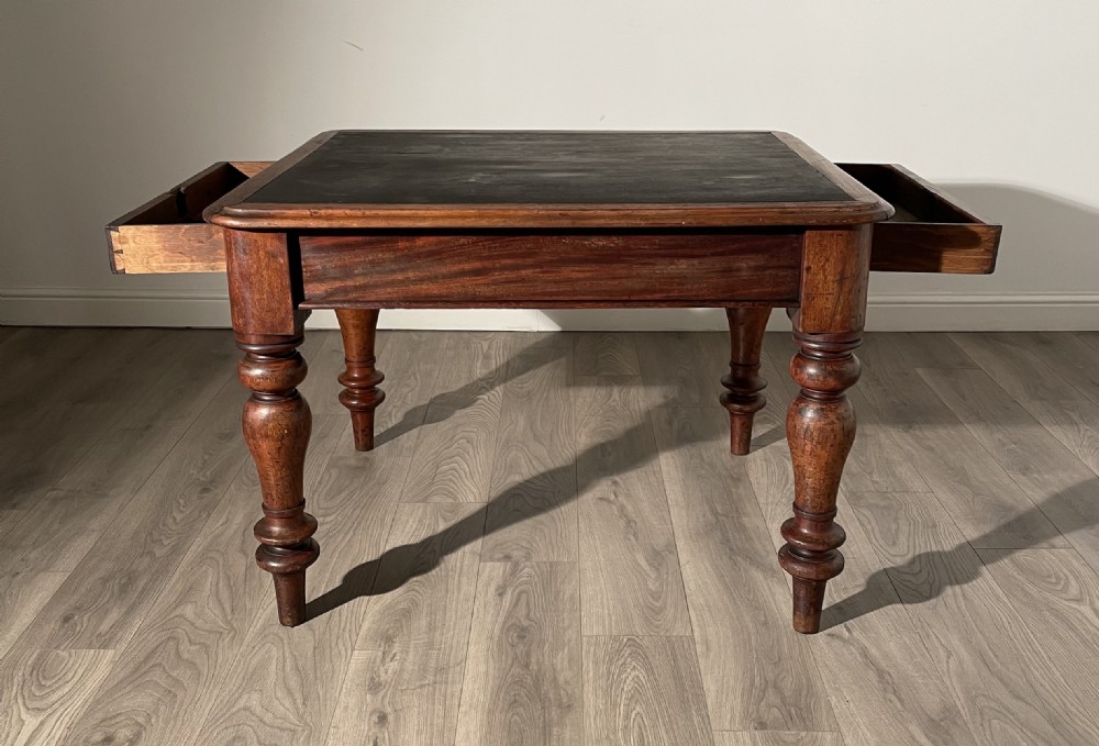 Antique 19th Century Freestanding Library Table / Writing Table In Mahogany View V