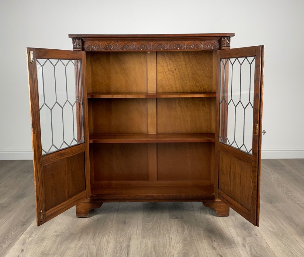 Antique Edwardian Display Cabinet In Oak View II