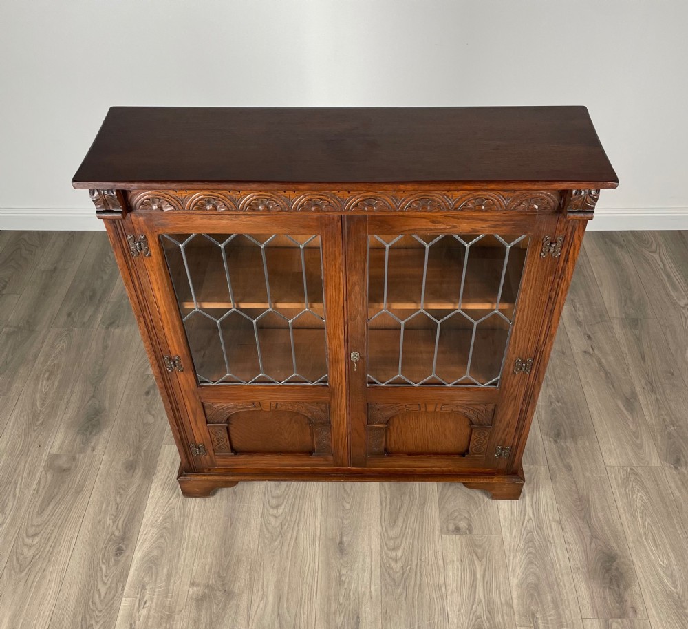Antique Edwardian Display Cabinet In Oak View III