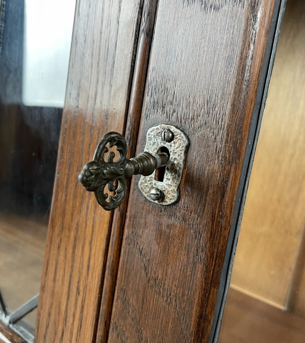 Antique Edwardian Display Cabinet In Oak View VIII