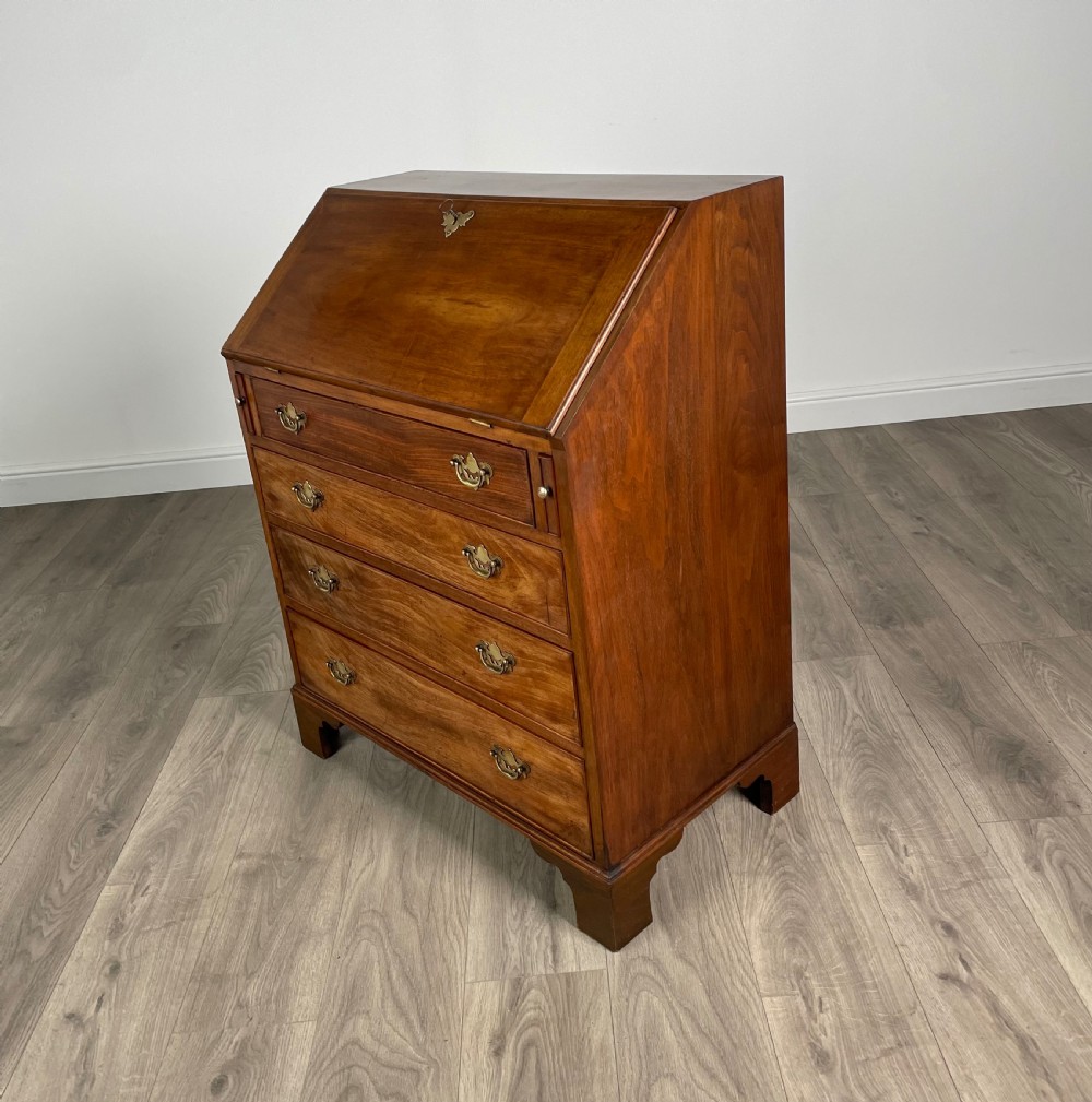 Antique Georgian Style Bureau Of Small Proportion In Walnut View VII