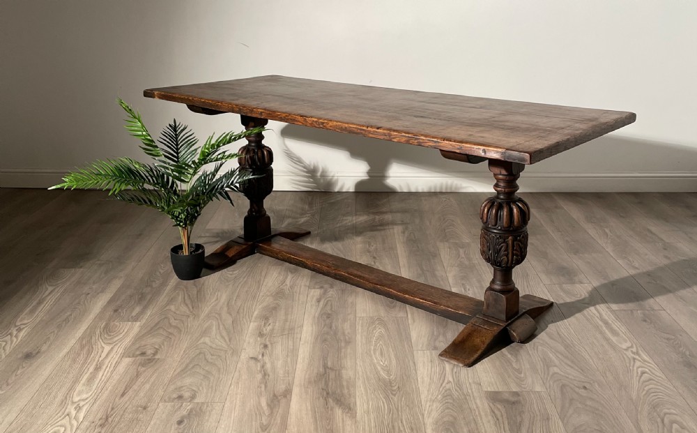 Antique 18th Century Refractory Style Dining Table In Oak
