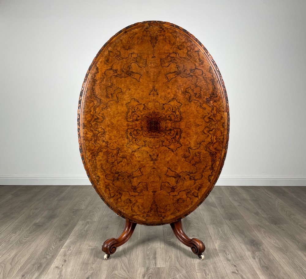 Antique 19th Century Centre Table In Burr Walnut View II