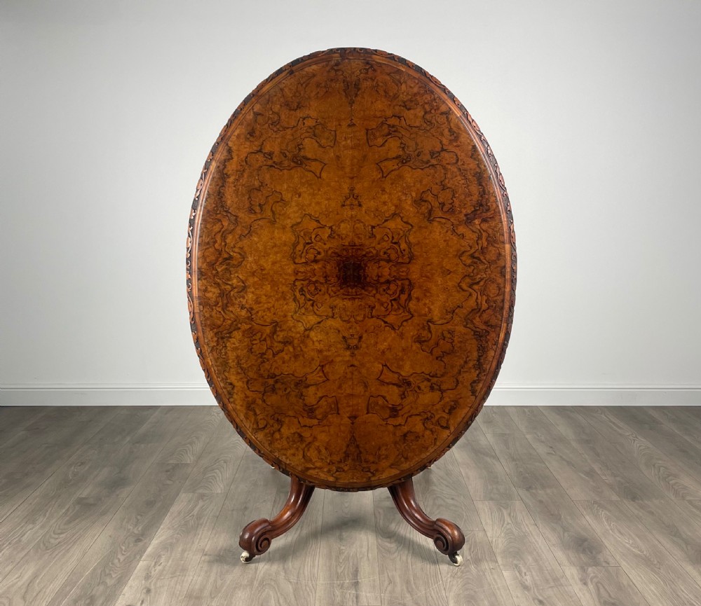 Antique 19th Century Centre Table In Burr Walnut View VI
