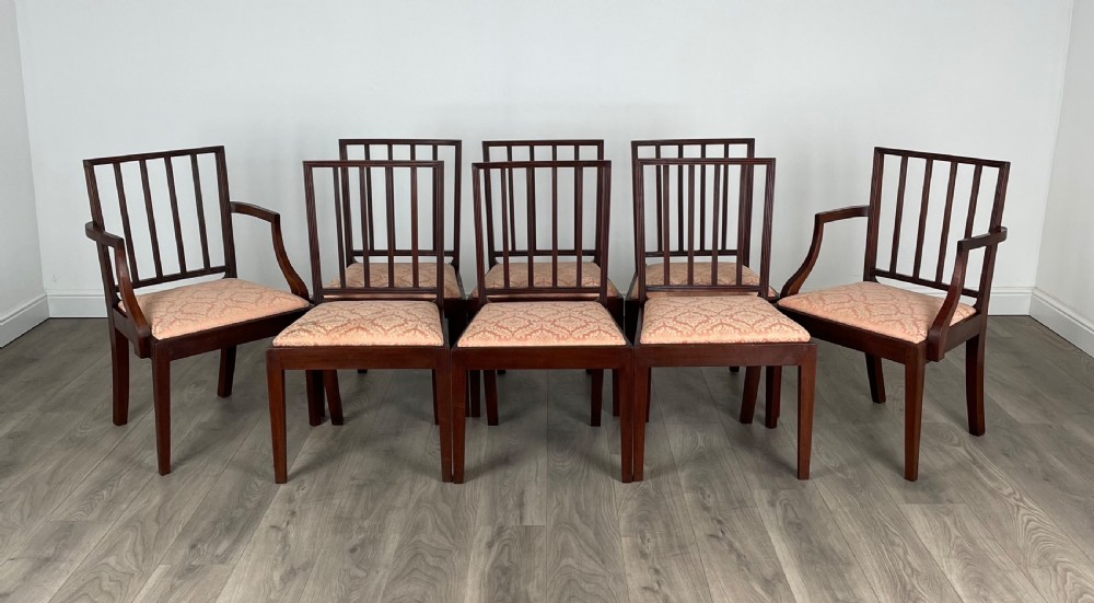 Antique 18th Century Set Of 8 Dining Chairs In Mahogany