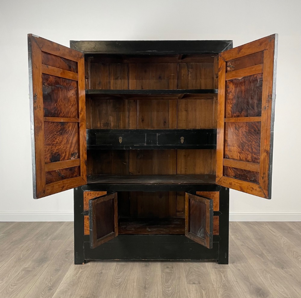 Antique 19th Century Chinese Cupboard In Ebonised Pine View II