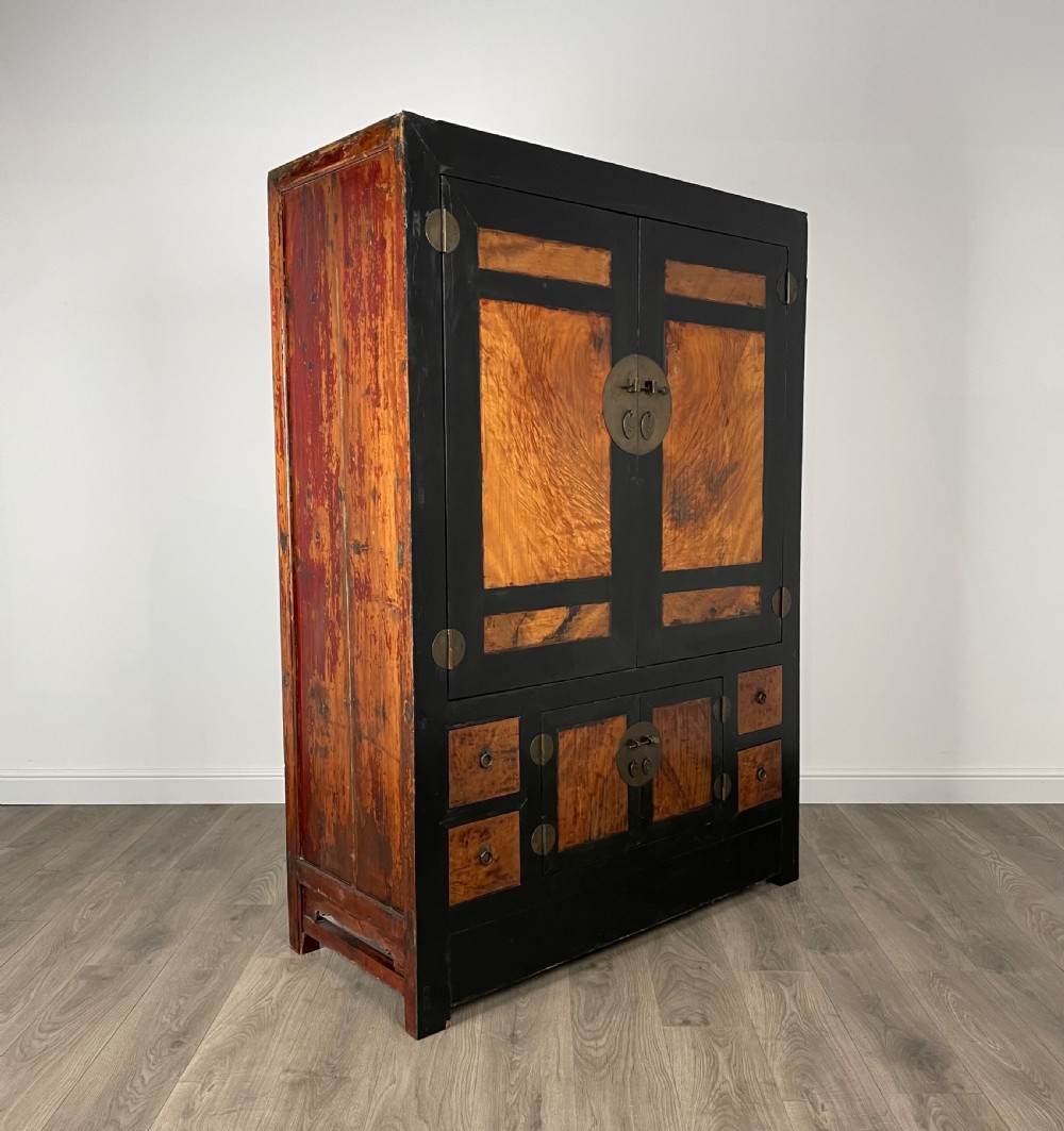 Antique 19th Century Chinese Cupboard In Ebonised Pine View IX