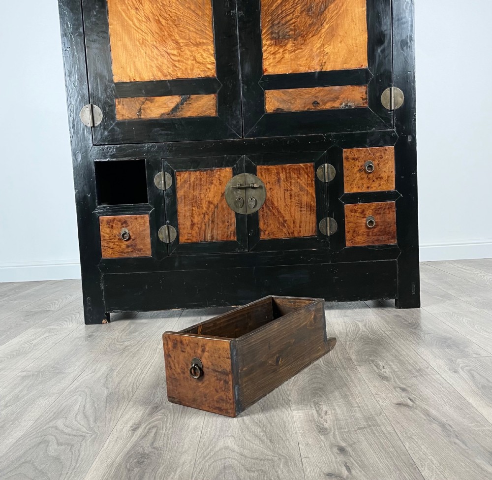 Antique 19th Century Chinese Cupboard In Ebonised Pine View X