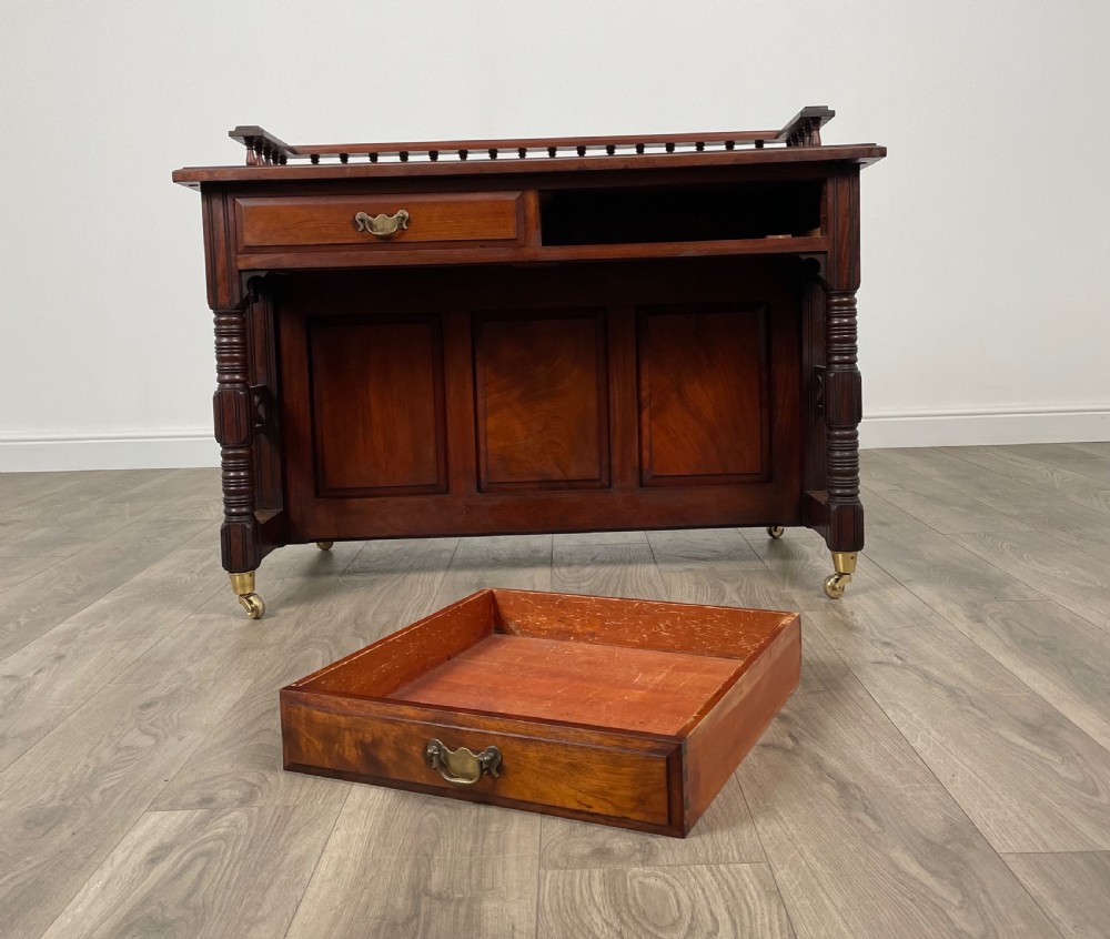 Antique Edwardian Leather Top Desk In Mahogany View II