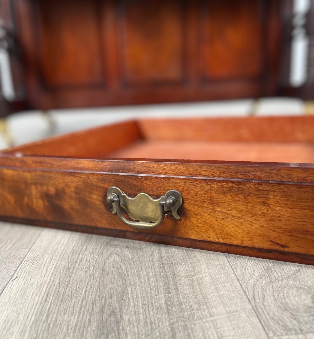Antique Edwardian Leather Top Desk In Mahogany View III