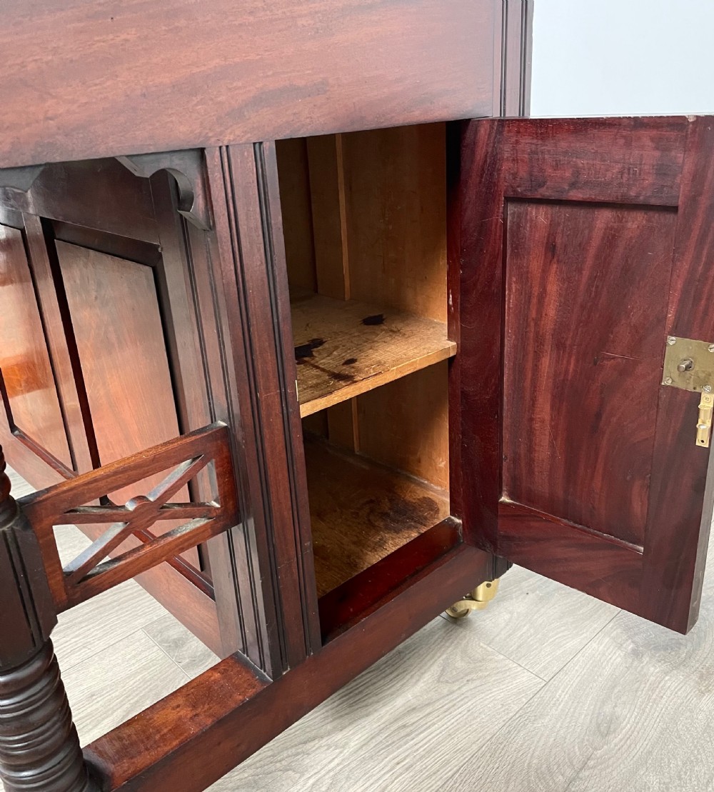 Antique Edwardian Leather Top Desk In Mahogany View IX