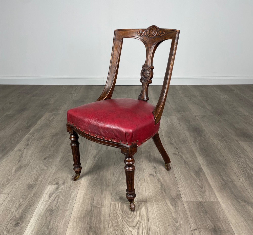 Antique Set Of 6 Edwardian Dining Chairs In Oak View II