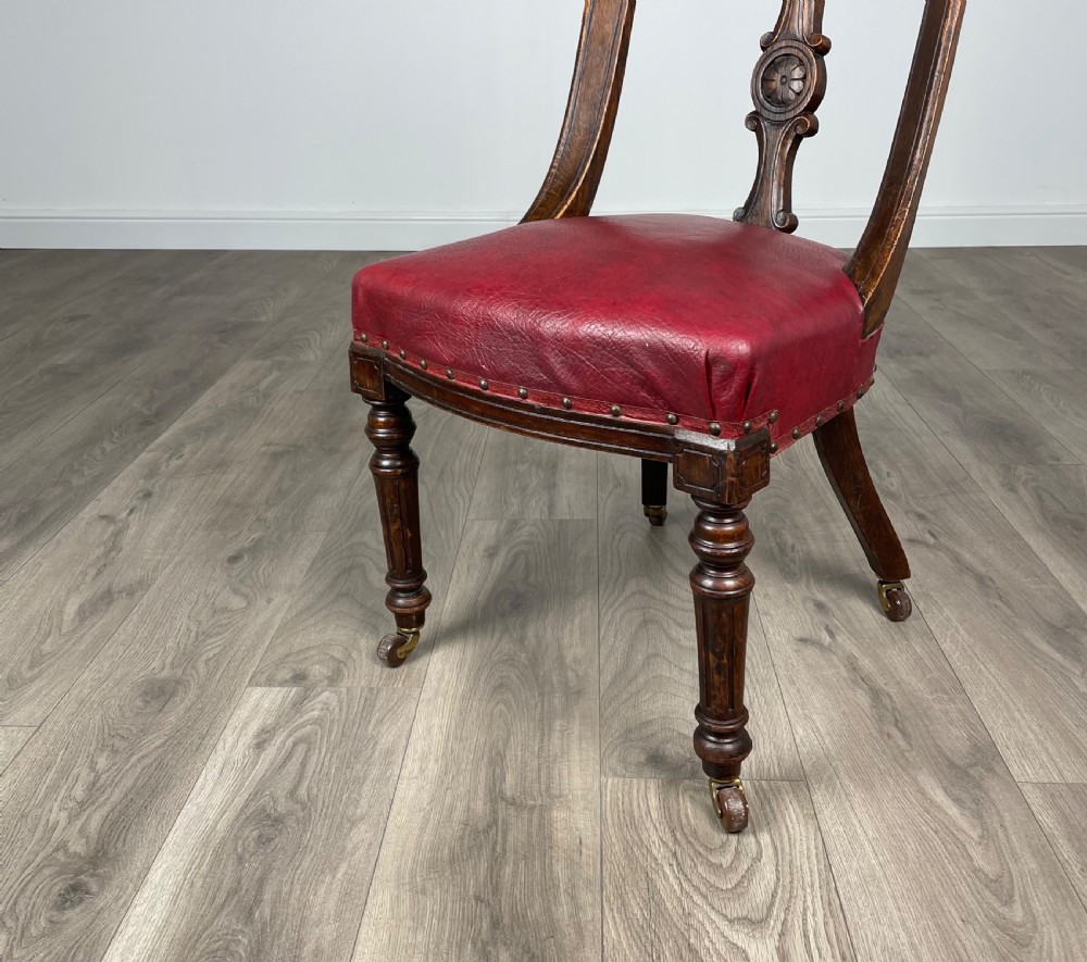Antique Set Of 6 Edwardian Dining Chairs In Oak View V