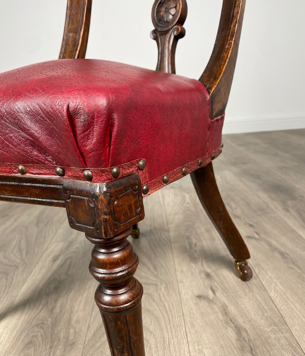 Antique Set Of 6 Edwardian Dining Chairs In Oak View VI
