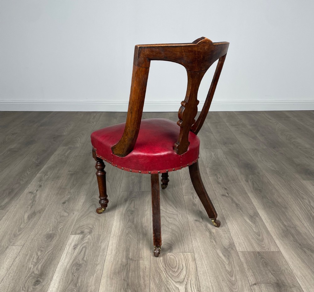 Antique Set Of 6 Edwardian Dining Chairs In Oak View VIII