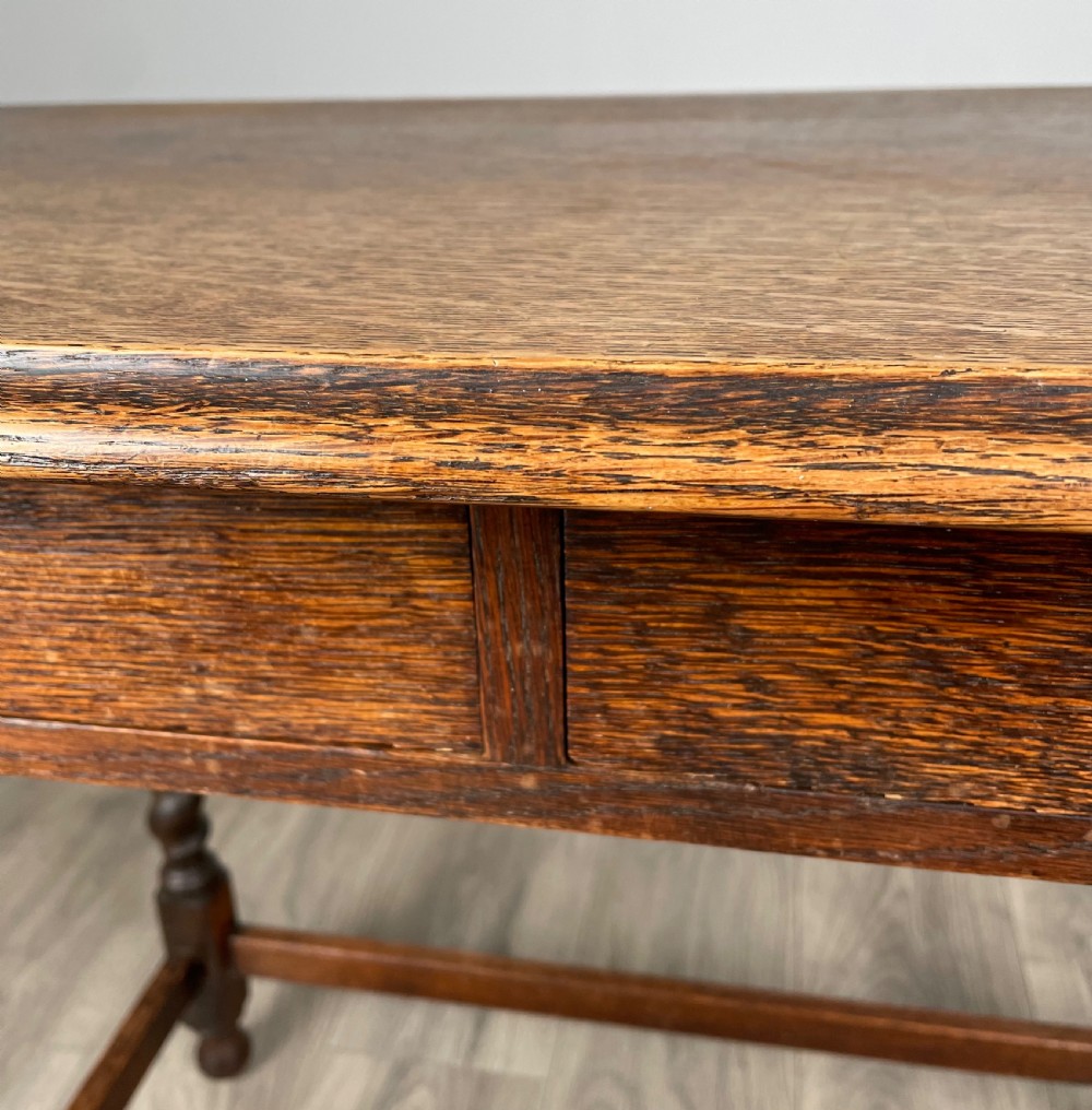 Antique 20th Century Oak Barley Twist Side Table View VIII