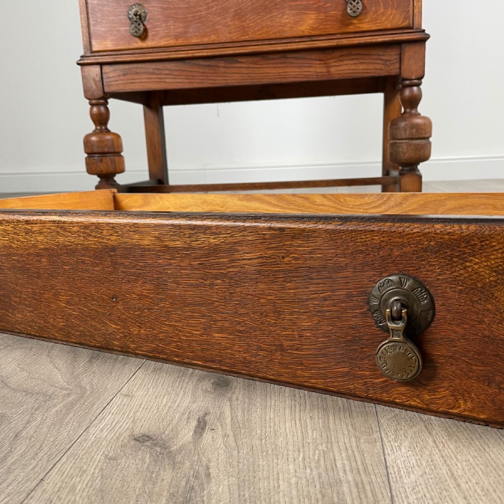 Antique Edwardian Bureau Bookcase In Oak View XIII