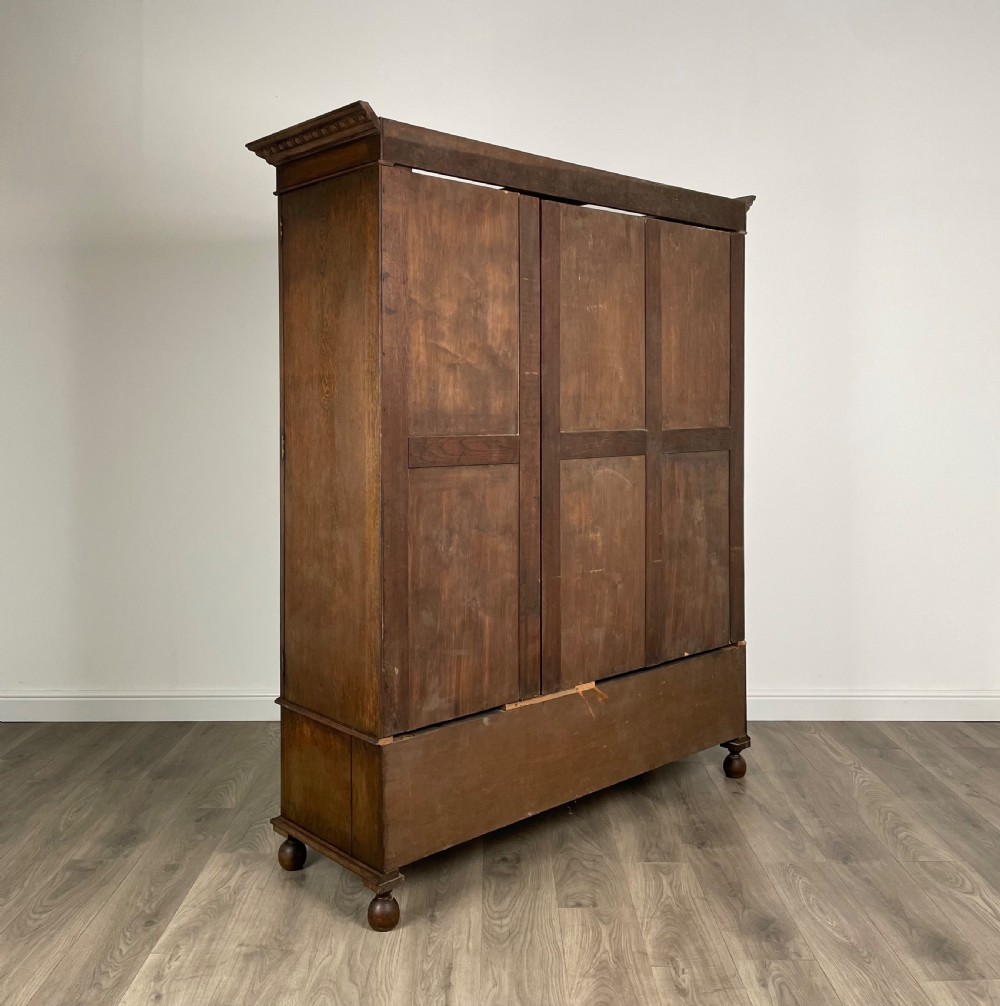 Large 20th Century Edwardian Wardrobe In Oak View V